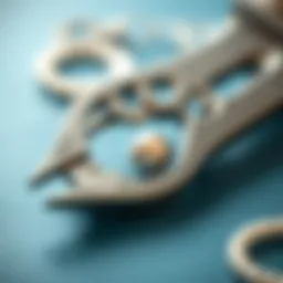 Intricate design of a pearl knotting tool showcasing its precision engineering