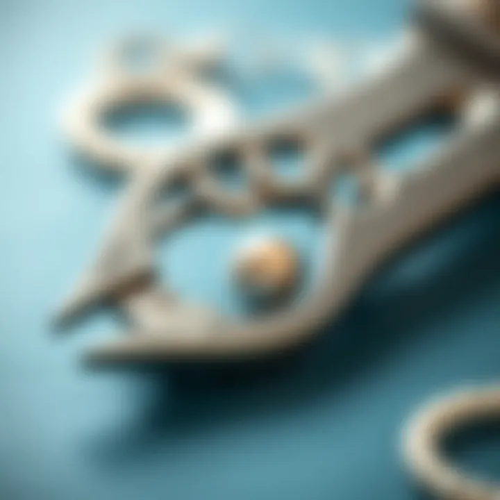 Intricate design of a pearl knotting tool showcasing its precision engineering