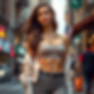 Fashionable outfit styled with a strapless girdle for a chic look