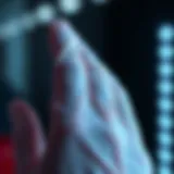 Detailed view of UV gel gloves showcasing texture and elasticity