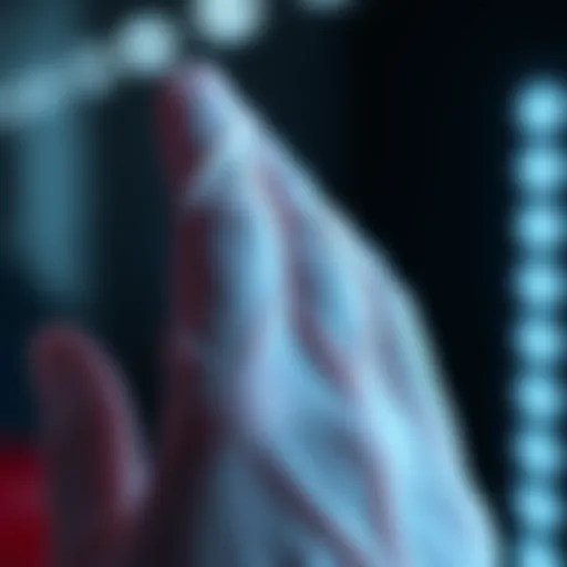 Detailed view of UV gel gloves showcasing texture and elasticity