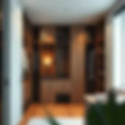 Elegant wooden dividers in a modern closet