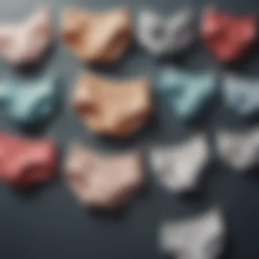 Illustration depicting various types of underwear separators in a stylish arrangement