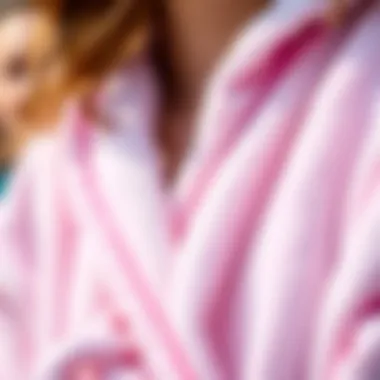 Close-up of soft fabric of unicorn bathrobe