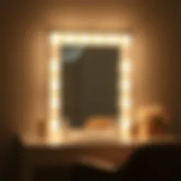 Elegant vanity mirror setup with ambient lighting