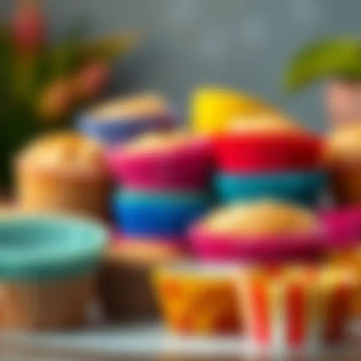 Variety of Greaseproof Cupcake Liners A selection of colorful greaseproof cupcake liners in various sizes