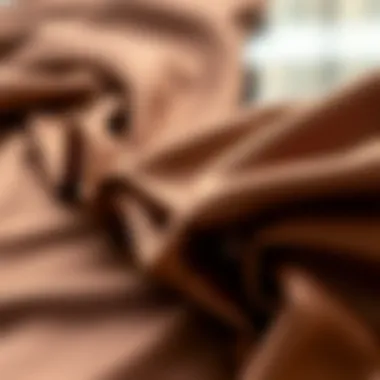 Luxurious Fabric Choices for Elegant Designs Fabric swatches showcasing luxurious materials for brown spaghetti strap dresses.