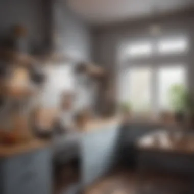 An organized kitchen with various cooking tools alongside a waterproof apron