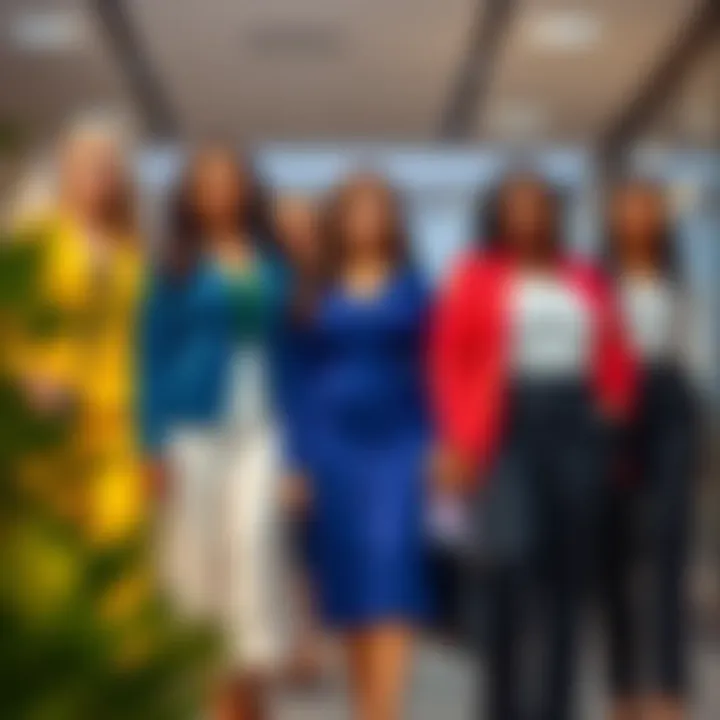 A selection of business outfits in various colors and styles