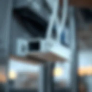 Close-up of a white cable management box showcasing its design features