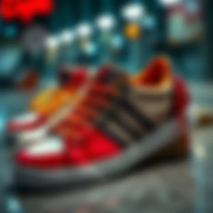 Diverse selection of popular skate shoe brands