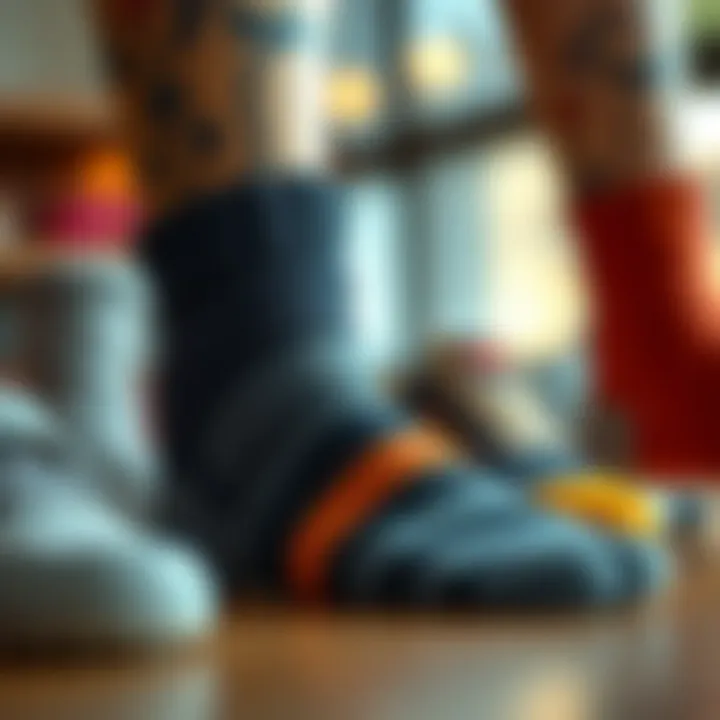 Variety of materials used in crafting stylish anti-slip socks