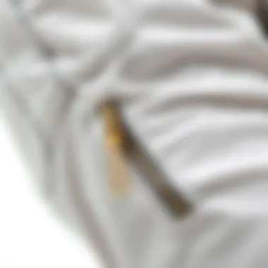 Close-up of a zipper pocket on a pair of fashionable shorts