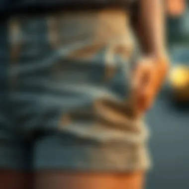 Selection of sustainable fabric options for women's shorts